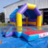 This Mini Rainbow Bouncer w Dry Slide is fun and ideal for house parties using limited space. Size is 12'L x 12'W x 10'H and has a weight capacity of up to 400lbs at a time. Suitable for toddlers up to age 12.
