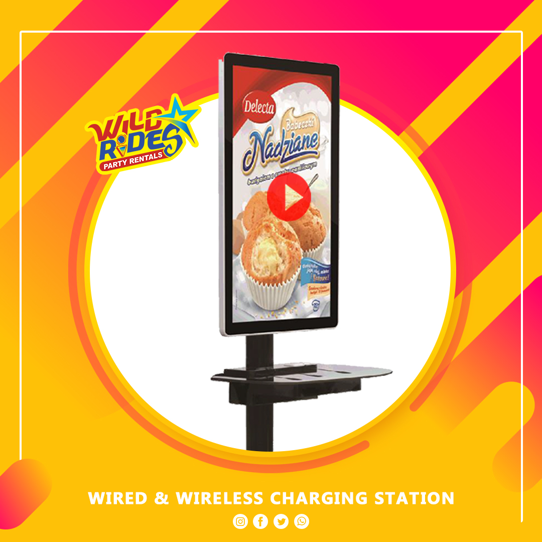 Wired & Wireless Charging Station w/ Digital Signage
